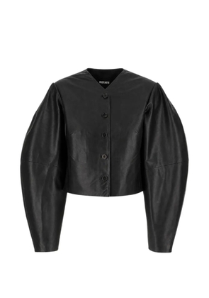 ROTATE BIRGER CHRISTENSEN puff-sleeve leather jacket - Black