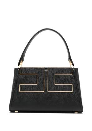 Elisabetta Franchi logo-plaque pebbled-effect tote bag - Black