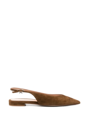 Gianvito Rossi slingback pointed-toe ballet flats - Brown