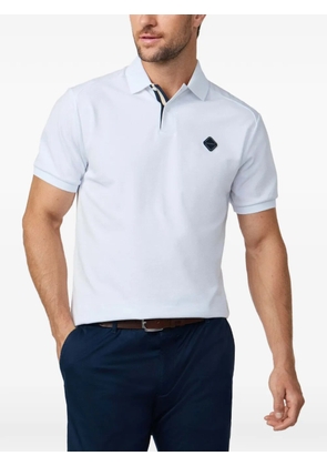 Hackett London striped-placket logo-badge polo shirt - White