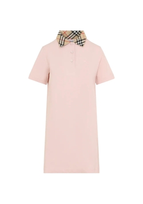 Burberry check-collar cotton polo shirt dress - Pink