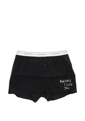 DSQUARED2 slogan-print button-front boxers - Black