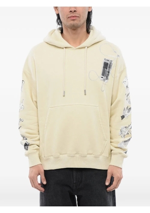 Off-White logo-print drawstring hoodie - Neutrals