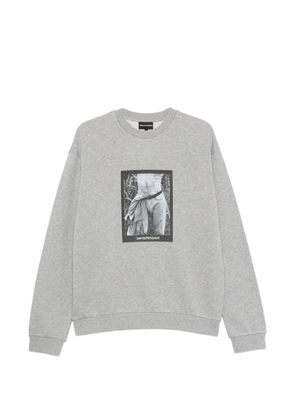 Emporio Armani graphic-print crew-neck sweatshirt - Grey