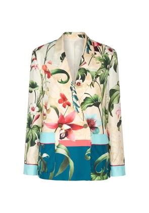 F.R.S For Restless Sleepers floral-print double-breasted jacket - Neutrals