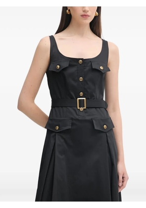 LUISA SPAGNOLI Poltrona belted button-front midi dress - Black