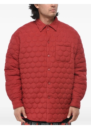 Off-White quilted logo-patch jacket - Red