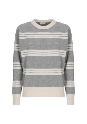 Peserico striped lurex-detailed sweater - Grey