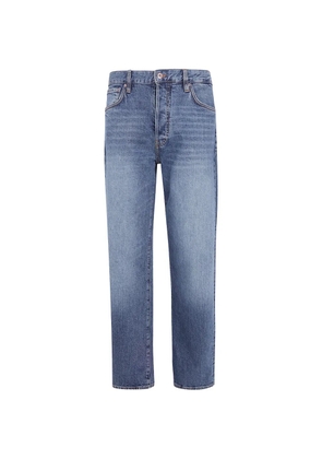 Emporio Armani logo-plaque wide-leg jeans - Blue