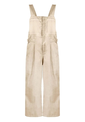 Uma Wang distressed cotton dungarees - Neutrals