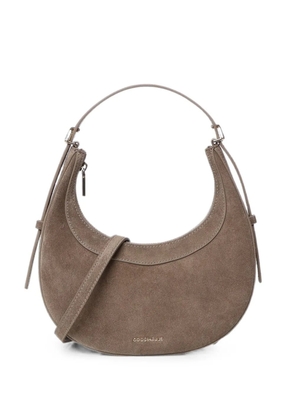 Coccinelle mini Whisper suede crescent tote bag - Brown