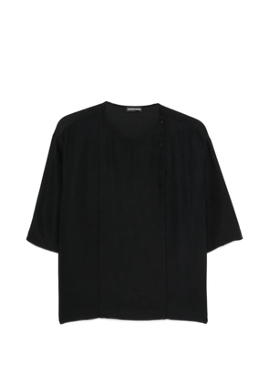 Emporio Armani button-detail round-neck blouse - Black