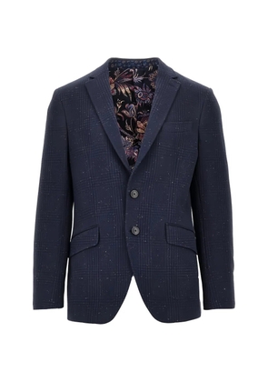 ETRO checked single-breasted blazer - Blue