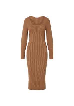 LIU JO balloon knit midi dress - Brown
