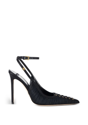 Elisabetta Franchi nappa-leather sandals with criss-cross lacing - Black