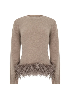 P.A.R.O.S.H. feather-trim tie-waist sweater - Neutrals