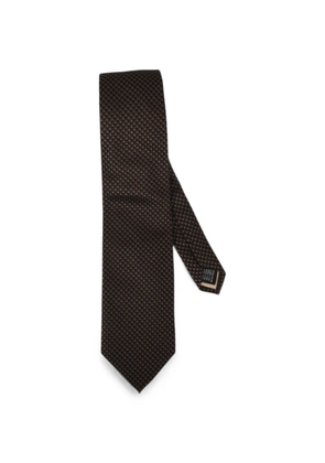 Pal Zileri micro-checked silk tie - Brown