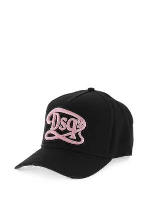 DSQUARED2 logo-embroidered distressed baseball cap - Black