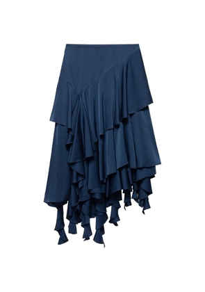 Shanghai Tang asymmetric tiered skirt - Blue