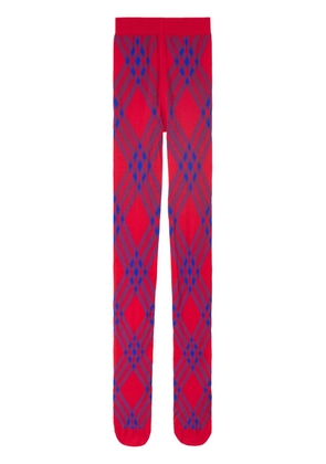 Burberry check-pattern wool blend tights - Red