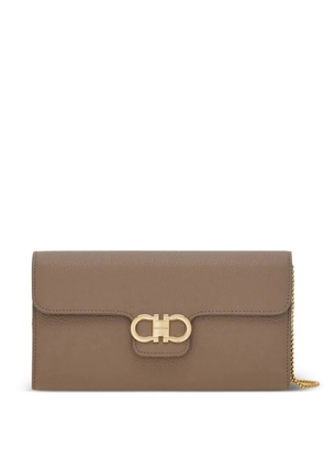 Ferragamo Gancini wallet on chain - Brown
