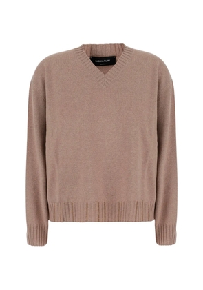 Fabiana Filippi bead-embellished V-neck sweater - Neutrals