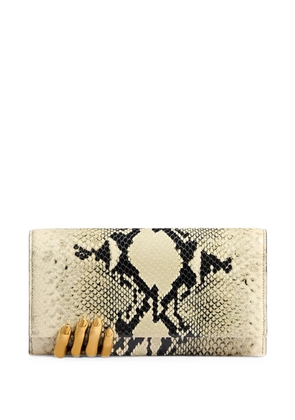 KHAITE python-embossed sculpted clutch bag - Neutrals