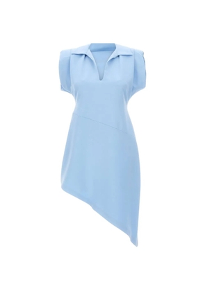 kaos asymmetric padded-shoulder dress - Blue