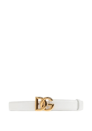 Dolce & Gabbana calfskin belt with DG logo - White