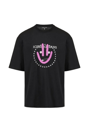 Iceberg smile-print cotton T-shirt - Black