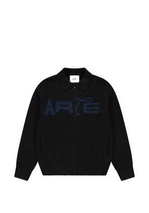 Arte Antwerp logo-patch zip-up sweater - Black