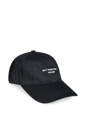 Drôle De Monsieur slogan-embroidered cotton baseball cap - Black