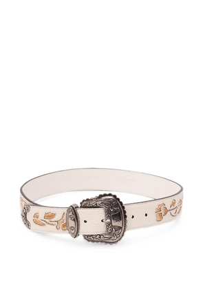 Ermanno Scervino floral-embroidered Western-style belt - Neutrals