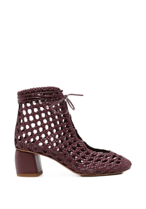 Forte Forte woven lace-up ankle boots - Red