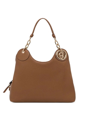 LIU JO logo-plaque chain-link tote bag - Brown