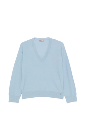 Herno sequin-embellished V-neck sweater - Blue