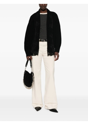 ERMANNO FIRENZE lace-trim cardigan - Black