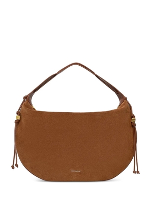 Coccinelle suede logo-print tote bag - Brown
