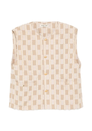 YOUNG N SANG check-pattern button-up vest - Neutrals