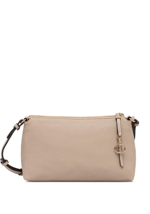 LIU JO logo-charm pebbled-effect shoulder bag - Neutrals