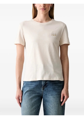 LIU JO logo-embroidered T-shirt - Neutrals