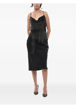 Stella McCartney jewel-embellished satin slip midi dress - Black