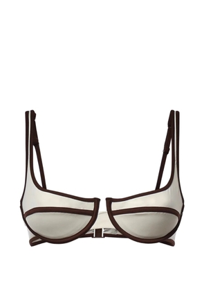 MC2 Saint Barth Amira String underwired contrast-trim bikini top - Neutrals
