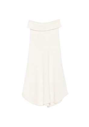 Aya Muse Kena asymmetric knitted maxi skirt - White