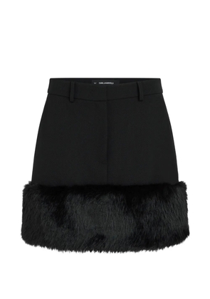 Karl Lagerfeld faux-fur trim skirt - Black