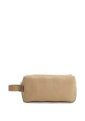 FENDI Lui Pequin-stripe wash bag - Neutrals
