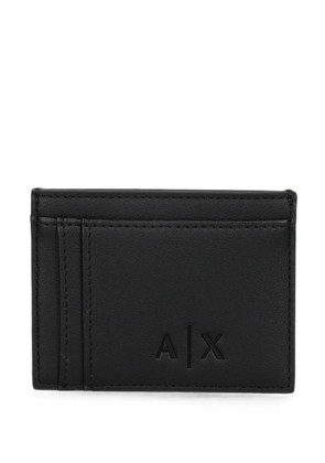 Armani Exchange logo-embossed card holder - Black