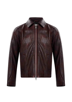 Sunflower grained-leather jacket - Brown