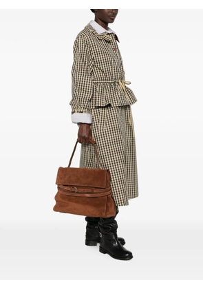 Moschino belt-detail suede tote bag - Brown