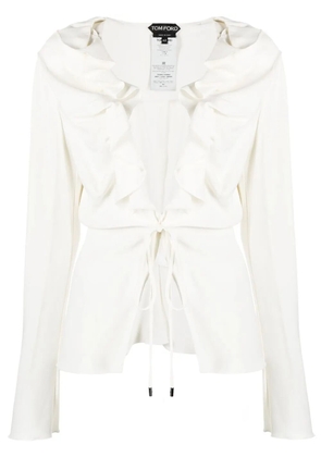 TOM FORD V-neck ruffled blouse - Neutrals